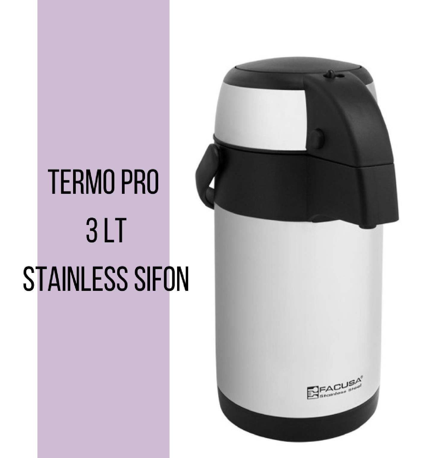 Termo Facusa de Acero Inoxidable 3 Litros – Stainless Sifón